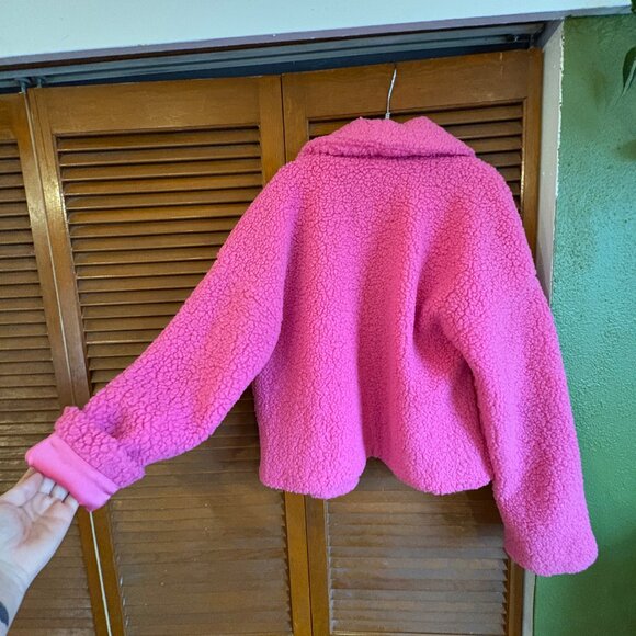 Sugarlips Hot Pink Teddy Coat Jacket Size M - Picture 3 of 4